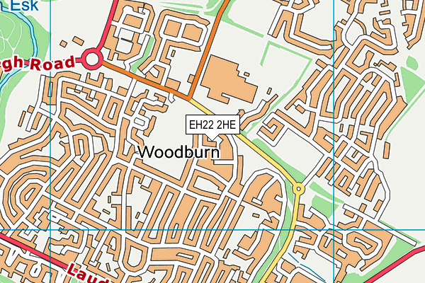 EH22 2HE map - OS VectorMap District (Ordnance Survey)