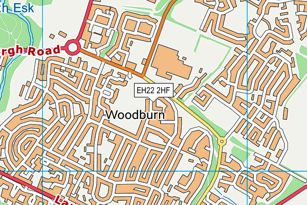 EH22 2HF map - OS VectorMap District (Ordnance Survey)