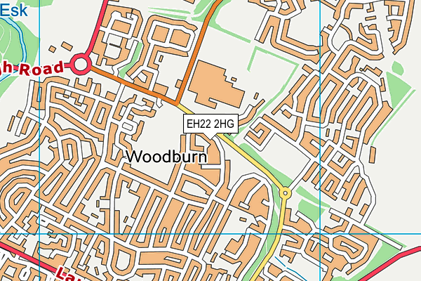 EH22 2HG map - OS VectorMap District (Ordnance Survey)