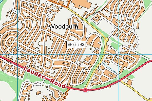 EH22 2HS map - OS VectorMap District (Ordnance Survey)