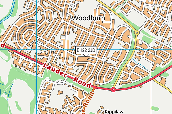 EH22 2JD map - OS VectorMap District (Ordnance Survey)