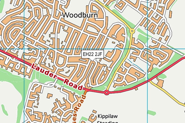 EH22 2JF map - OS VectorMap District (Ordnance Survey)