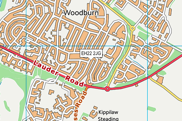 EH22 2JG map - OS VectorMap District (Ordnance Survey)