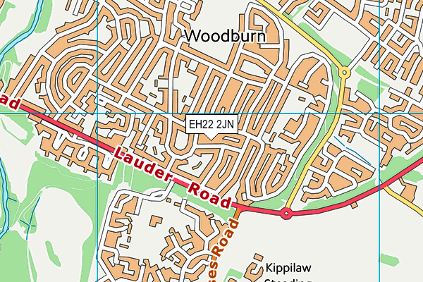 EH22 2JN map - OS VectorMap District (Ordnance Survey)