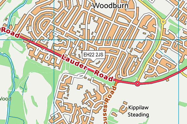 EH22 2JS map - OS VectorMap District (Ordnance Survey)