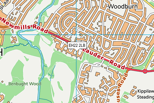 EH22 2LB map - OS VectorMap District (Ordnance Survey)