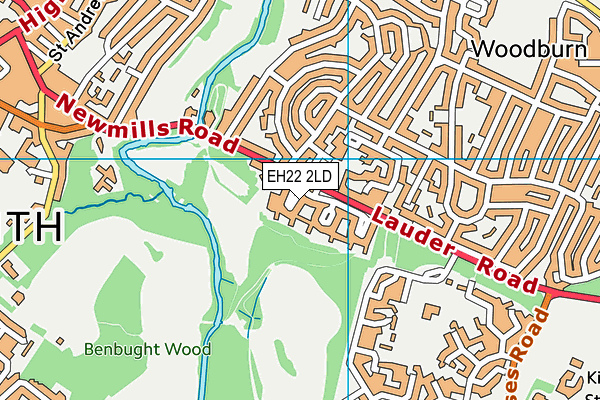 EH22 2LD map - OS VectorMap District (Ordnance Survey)