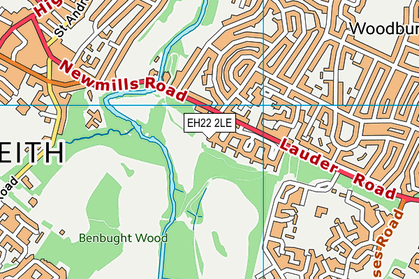 EH22 2LE map - OS VectorMap District (Ordnance Survey)