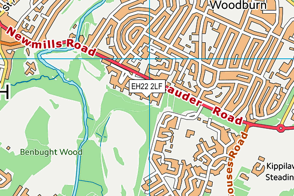 EH22 2LF map - OS VectorMap District (Ordnance Survey)