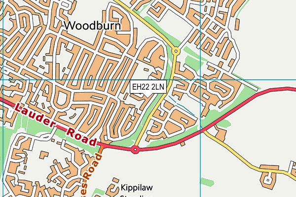 EH22 2LN map - OS VectorMap District (Ordnance Survey)