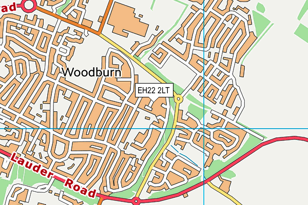 EH22 2LT map - OS VectorMap District (Ordnance Survey)