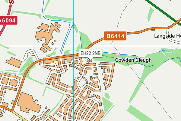 EH22 2NB map - OS VectorMap District (Ordnance Survey)