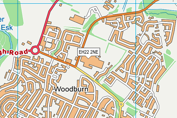 EH22 2NE map - OS VectorMap District (Ordnance Survey)