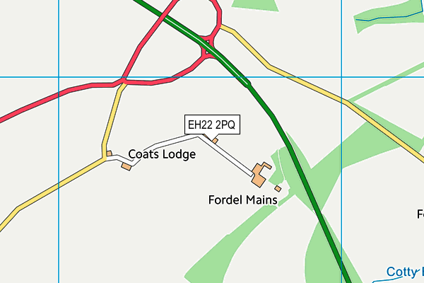 EH22 2PQ map - OS VectorMap District (Ordnance Survey)