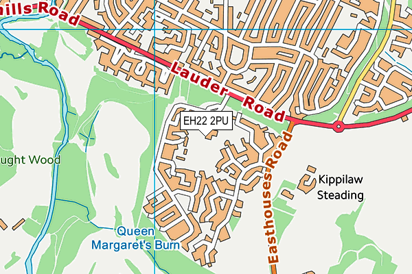 EH22 2PU map - OS VectorMap District (Ordnance Survey)