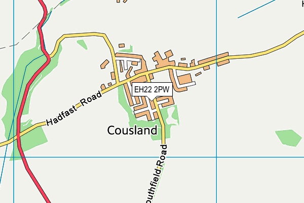 EH22 2PW map - OS VectorMap District (Ordnance Survey)