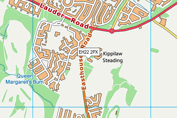 EH22 2PX map - OS VectorMap District (Ordnance Survey)