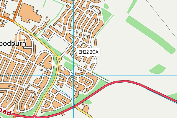 EH22 2QA map - OS VectorMap District (Ordnance Survey)