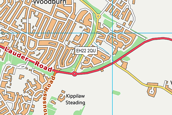 EH22 2QU map - OS VectorMap District (Ordnance Survey)