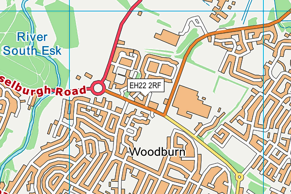 EH22 2RF map - OS VectorMap District (Ordnance Survey)