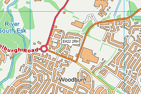 EH22 2RH map - OS VectorMap District (Ordnance Survey)