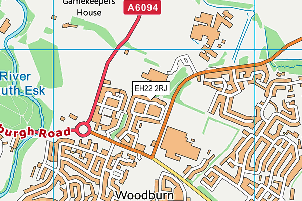 EH22 2RJ map - OS VectorMap District (Ordnance Survey)