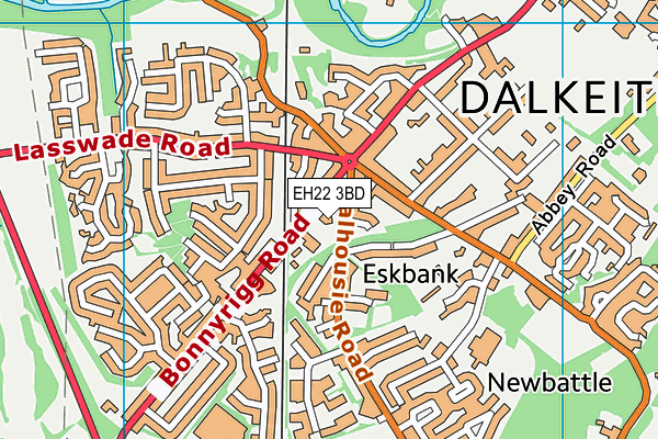EH22 3BD map - OS VectorMap District (Ordnance Survey)