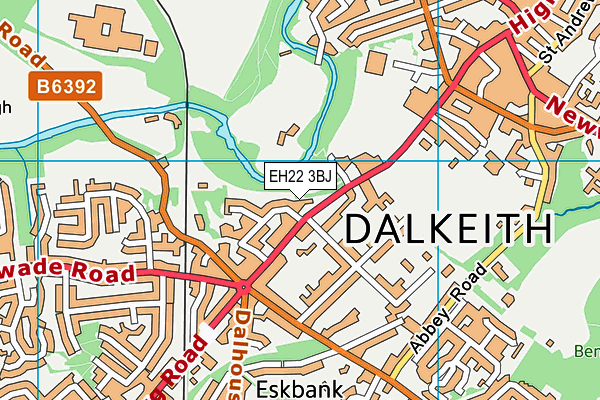 EH22 3BJ map - OS VectorMap District (Ordnance Survey)