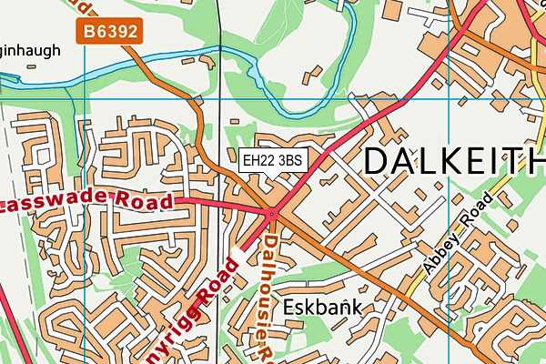 EH22 3BS map - OS VectorMap District (Ordnance Survey)