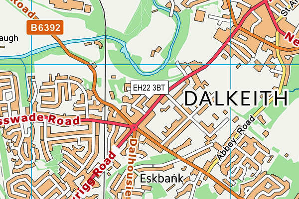 EH22 3BT map - OS VectorMap District (Ordnance Survey)