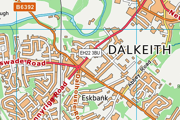 EH22 3BU map - OS VectorMap District (Ordnance Survey)