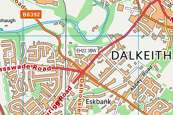 EH22 3BW map - OS VectorMap District (Ordnance Survey)