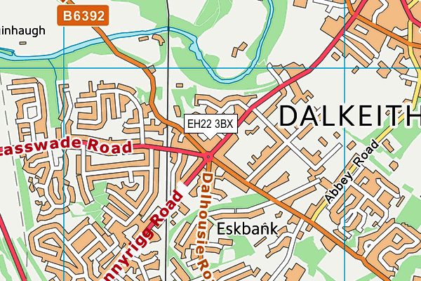 EH22 3BX map - OS VectorMap District (Ordnance Survey)