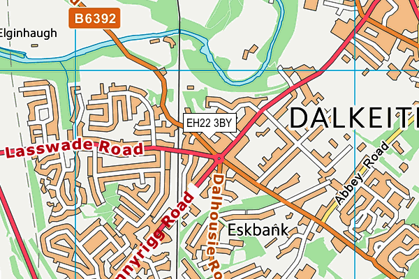 EH22 3BY map - OS VectorMap District (Ordnance Survey)