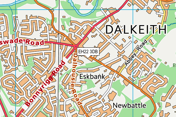 EH22 3DB map - OS VectorMap District (Ordnance Survey)