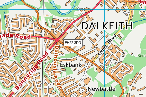 EH22 3DD map - OS VectorMap District (Ordnance Survey)