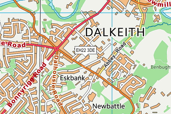 EH22 3DE map - OS VectorMap District (Ordnance Survey)