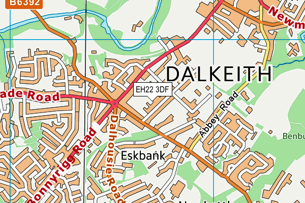 EH22 3DF map - OS VectorMap District (Ordnance Survey)