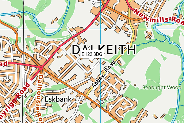 EH22 3DG map - OS VectorMap District (Ordnance Survey)
