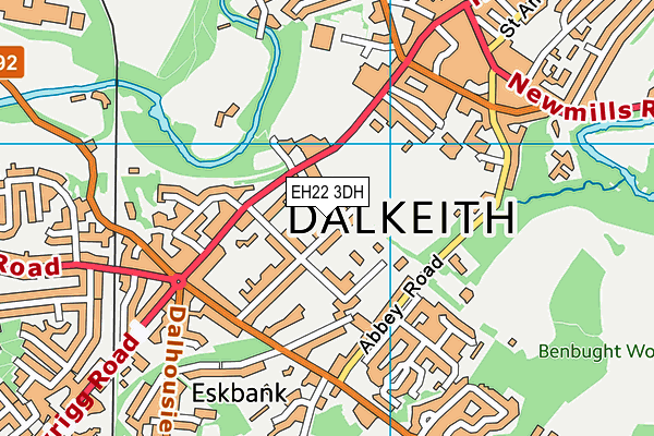 EH22 3DH map - OS VectorMap District (Ordnance Survey)