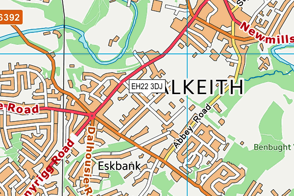 EH22 3DJ map - OS VectorMap District (Ordnance Survey)