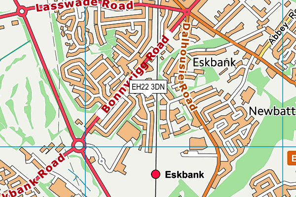 EH22 3DN map - OS VectorMap District (Ordnance Survey)