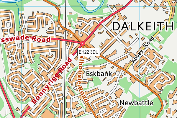 EH22 3DU map - OS VectorMap District (Ordnance Survey)