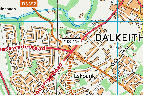 EH22 3DY map - OS VectorMap District (Ordnance Survey)