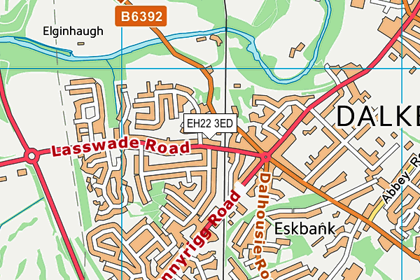 EH22 3ED map - OS VectorMap District (Ordnance Survey)