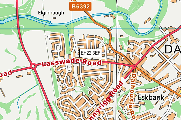 EH22 3EF map - OS VectorMap District (Ordnance Survey)