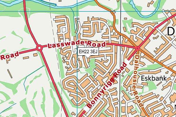 EH22 3EJ map - OS VectorMap District (Ordnance Survey)