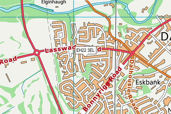 EH22 3EL map - OS VectorMap District (Ordnance Survey)