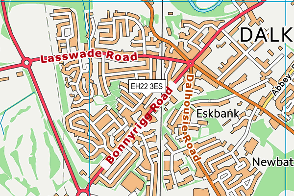 EH22 3ES map - OS VectorMap District (Ordnance Survey)