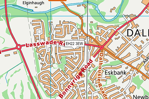 EH22 3EW map - OS VectorMap District (Ordnance Survey)